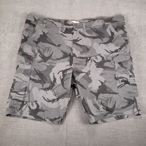 Wrangler Gray Black Stripe Camo Cargo Shorts Men's Size‎ 48 Waist Hip Hop Grunge